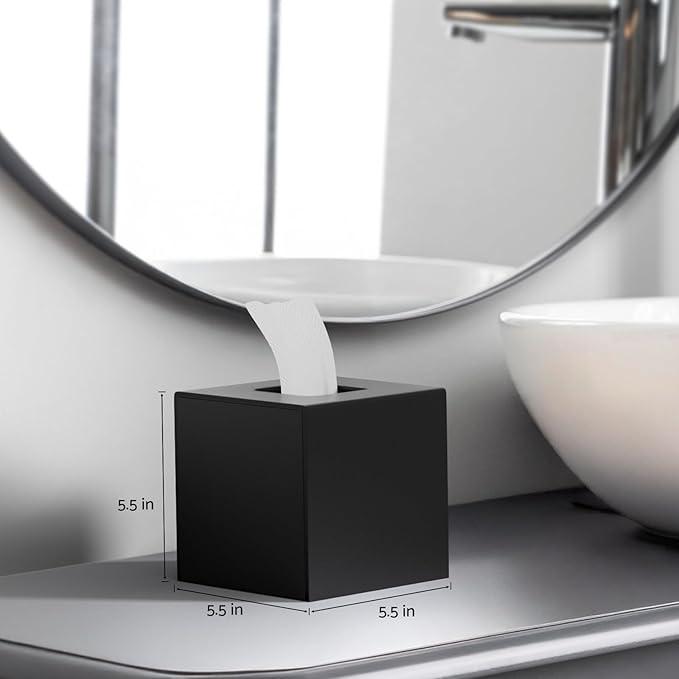 HIIMIEI Tissue Box Cover, Acrylic Tissue Holder Napkin Dispenser - Image 3