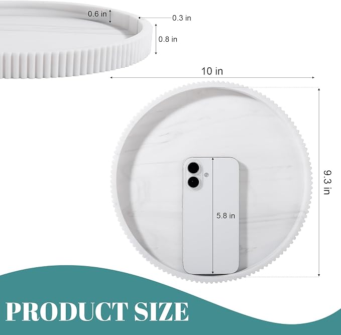 Silicone Bathroom Tray Round Kitchen Counter Organizer Decorative Vanity - Image 6