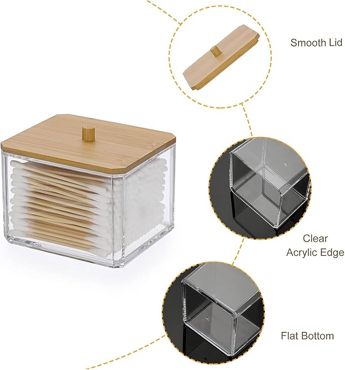Hipiwe Acrylic Q-Tip Holder Dispenser - Image 4