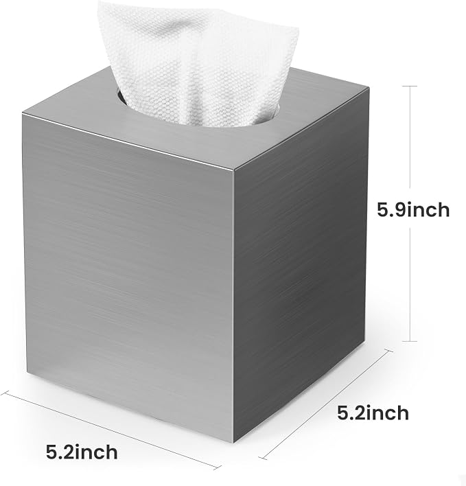 Tissue Box Cover, Square Facial Acrylic Tissue Box Holder - Image 3