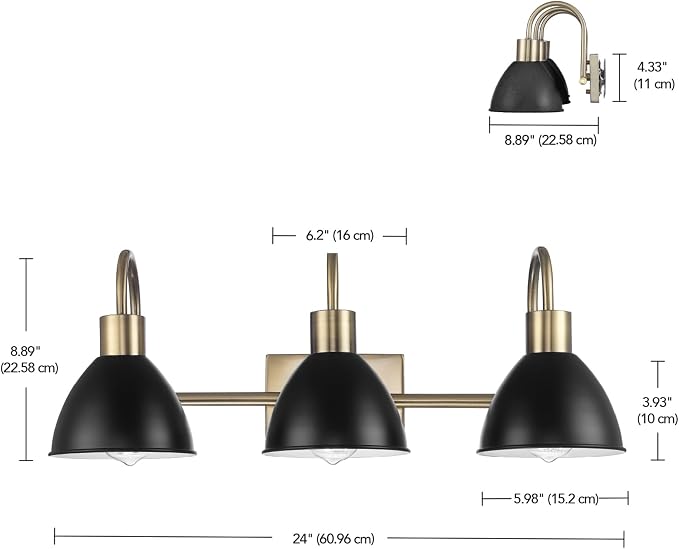 GLOBE Electric 63000058 5-Piece All-in-One Bathroom Accessory Set, Brass & Black - Image 9
