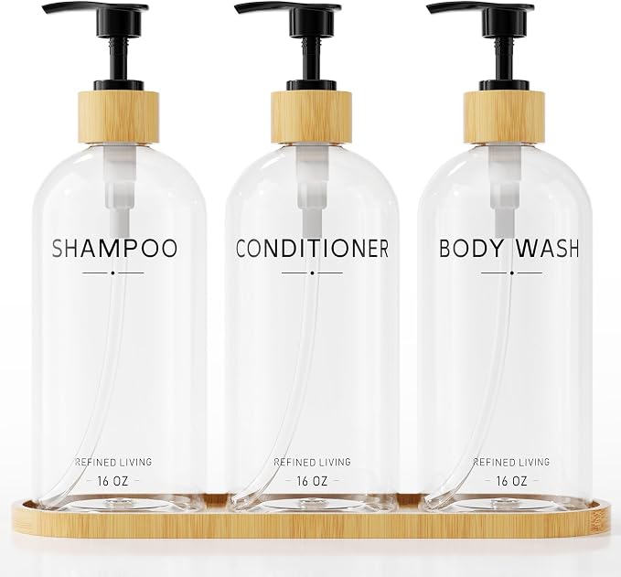Shampoo and Conditioner Dispenser Set, Shower Soap Dispenser by Aeakey