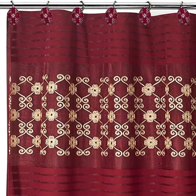 Zahari Home 13pc Elegant Rose Bathroom Shower Curtain Sets Elegant Shower - Image 3