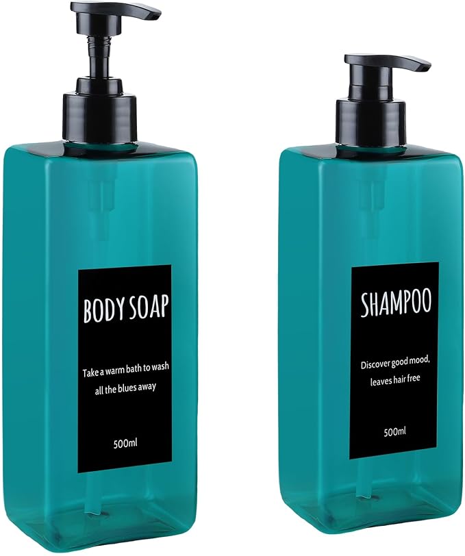 Shampoo and Conditioner Dispenser Modern Refillable Shampoo Pump Bottles by Unknown