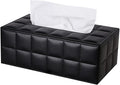 High-end Fashion PU Leather Tissue Box Holder Business Black, Rectangular by RHCSZ