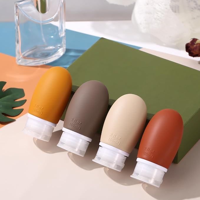 Leak Proof Silicone Travel Bottles, 4 Pack 2oz Liquid Squeezable Refillable - Image 6