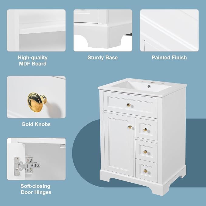 Harper & Bright Designs 24" Bathroom Vanity - Image 8