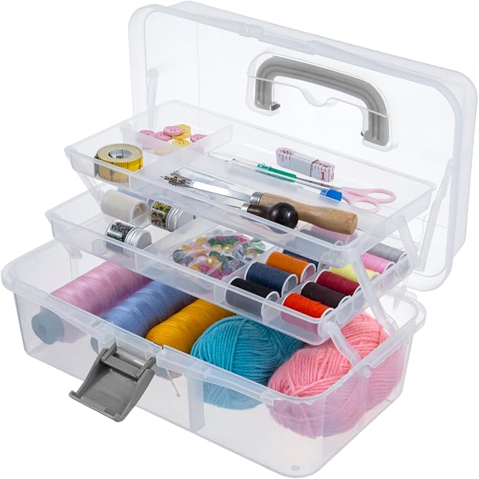 MyGift 13 Inch Transparent Plastic Empty Multipurpose Storage Box by MyGiftHome