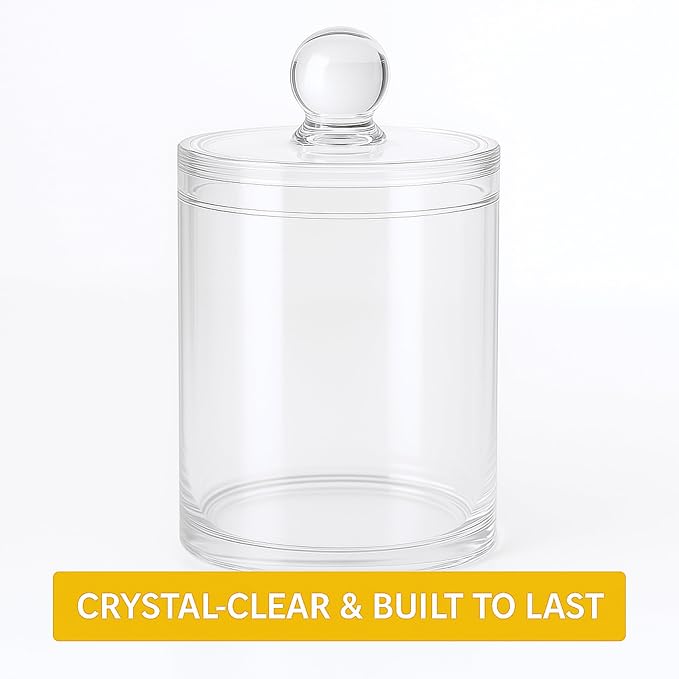 Acrylic Qtip Holder Bathroom Set, Bathroom Containers - Image 6