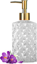 Crystal Glass Soap Dispenser, 330ml/11oz. Clear Glass Lotion Soap Dispenser by YTDTKJ