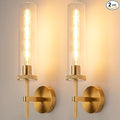 19.5" Knurled Gold Hardwired Wall Sconces Set of 2, Bathroom Vanity Light by LightSpeaksFuture