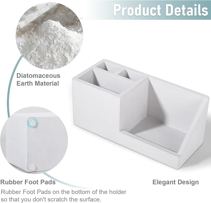 Diatomite Toothbrush Holders for Bathrooms, Quick Dry Electric Tooth Brush and - Image 5