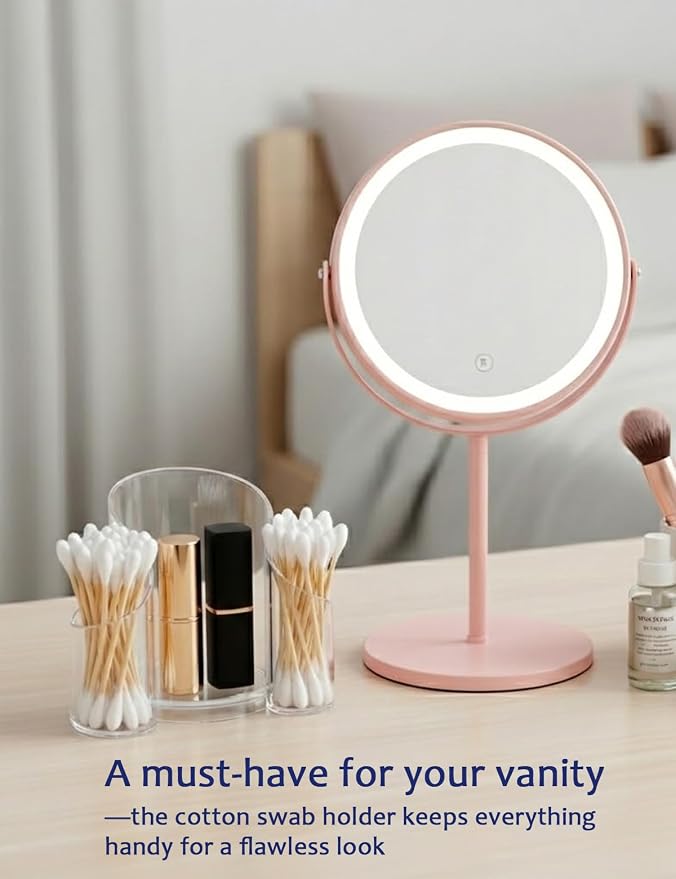Clear 3-Compartment Vanity Organizer & Cotton Swab Holder - Image 5