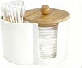 Cotton Pad Swab Holder, Q tip Holder Round Cotton Pads Dispenser Small Plastic by PENGARO