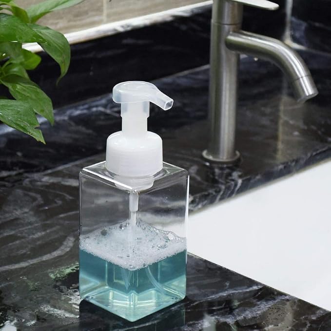 UUJOLY Foaming Soap Dispenser, 450ml Refillable Pump Bottle Plastic - Image 3