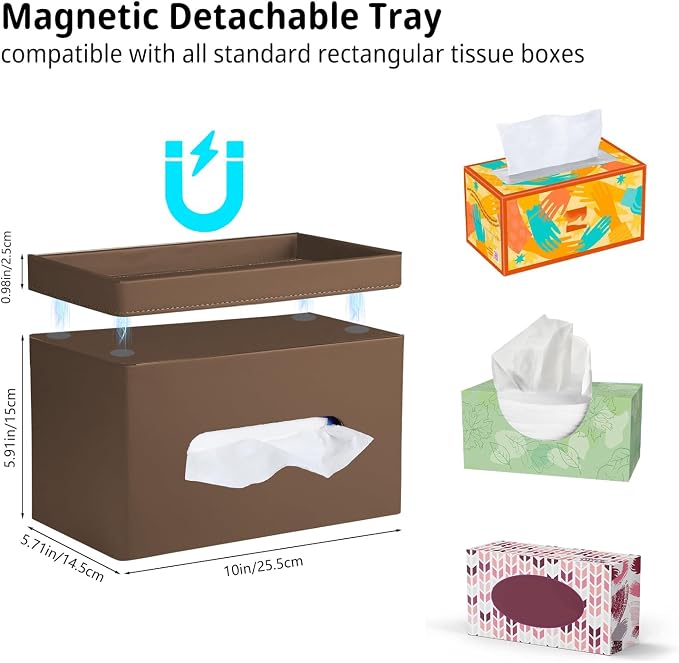 PU Leather Tissue Box Cover Rectangle - Image 3