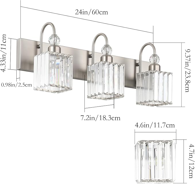 Ralbay Brushed Nickel Vanity Light - Image 4