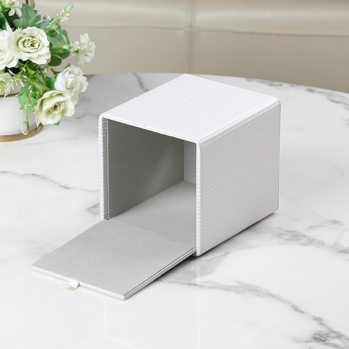 Tissue Box Cover Square with Magnetic Closure, PU Leather Tissue Box Holder - Image 3