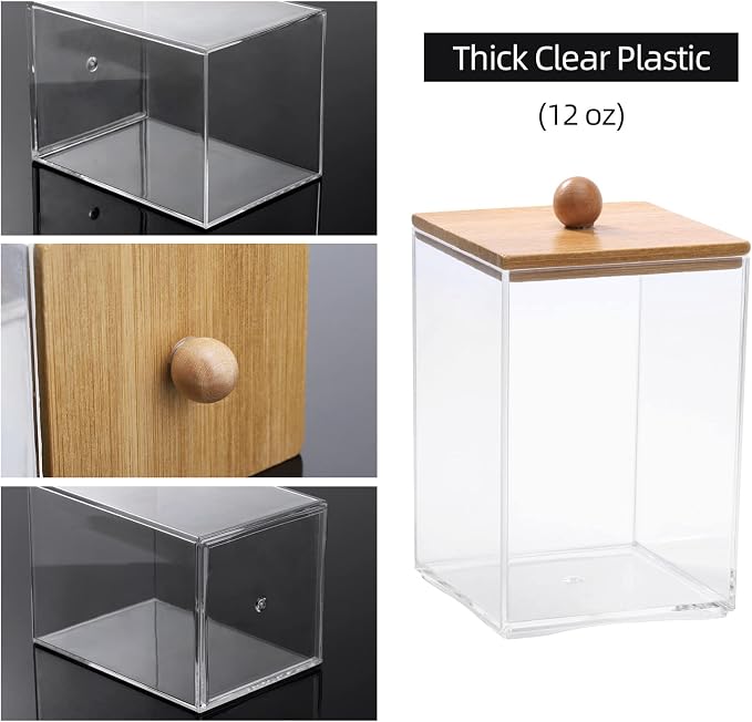 Tbestmax 3 Pack Square Qtip Holder - 12 oz Bathroom Organizers and Storage - Image 4