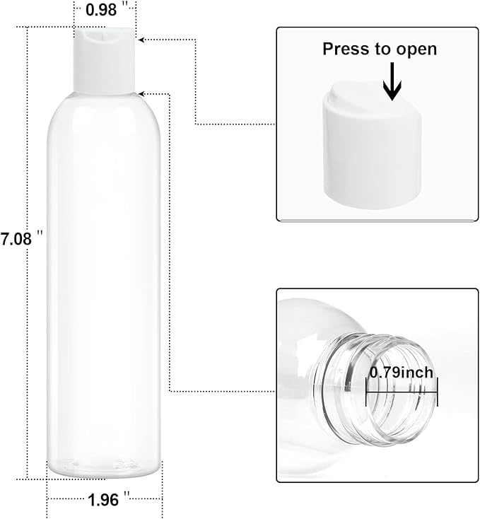2 Pack 8 oz Clear Plastic Bottles - Image 2