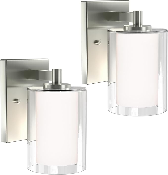 Wall Sconces Set of Two: Bathroom Sconce of 2, E26 Base Hardwired Farmhouse by Unknown