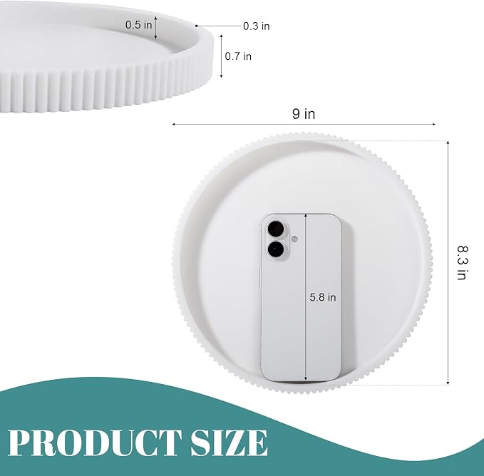 Silicone Bathroom Tray Round Kitchen Counter Organizer Decorative Vanity - Image 6
