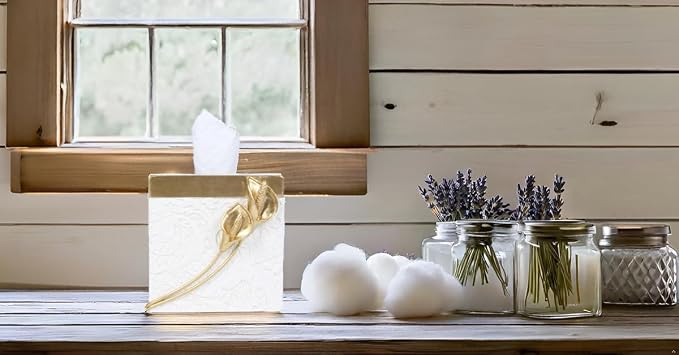 Hymmah Modern Square Tissue Box Cover Holder, Bathroom Accessories Decor Unique - Image 7