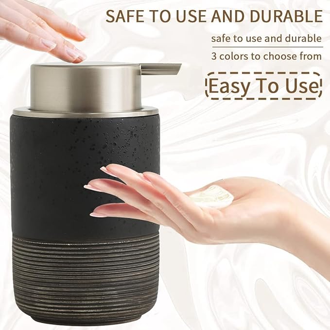 Ceramic Foam Hand Soap Dispenser, 12Oz Countertop Lotion Dispensers - Image 2