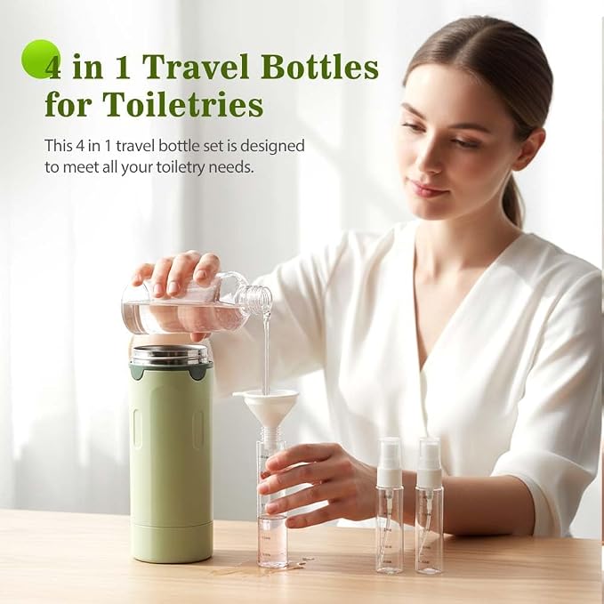 HISKI 4 in 1 Travel Bottles for Toiletries, Portable Travel Toiletries Bottle - Image 5
