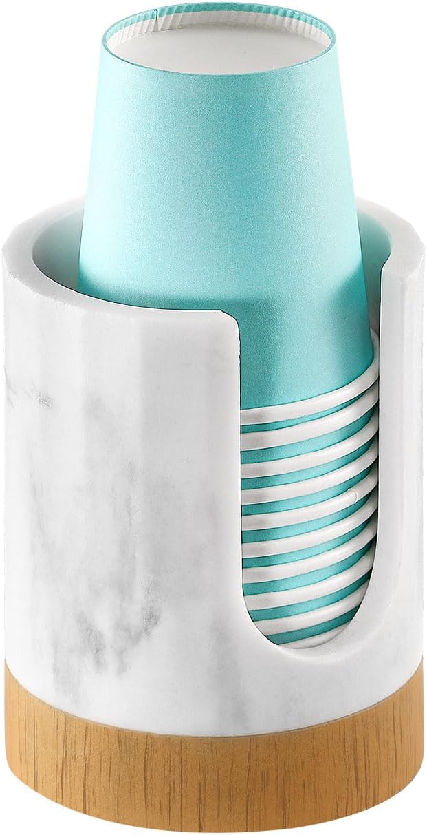 Luxspire Bathroom Cup Dispenser, 3oz Dixie Cup Dispenser, Marble Resin Dixie by Luxspire