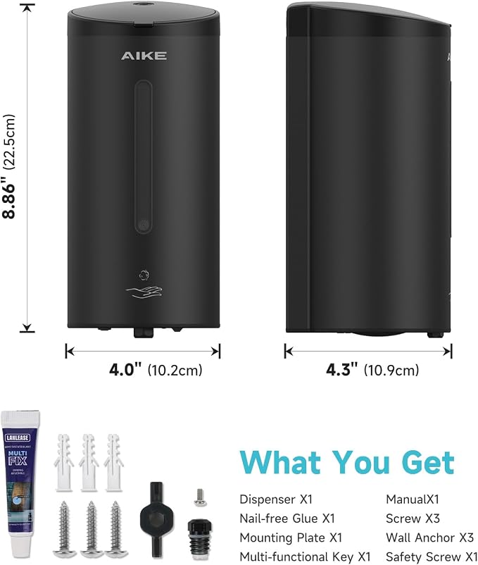 AIKE Wall Mount Automatic Foam Soap Dispenser 25 OZ Commercial Large Capacity - Image 9