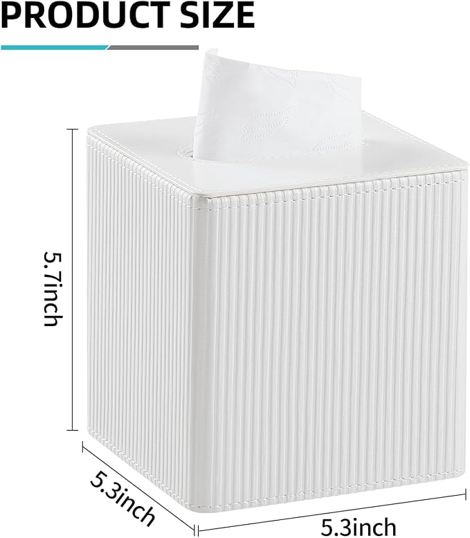 Tissue Box Cover Square with Magnetic Closure, PU Leather Tissue Box Holder - Image 7