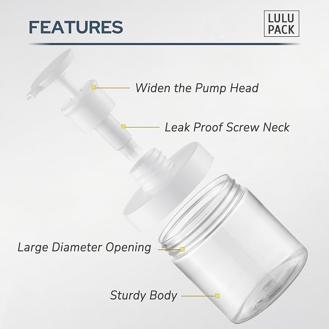Pump Bottle Dispenser for Soap - 8 oz Plastic Empty Container for Shampoo and - Image 2