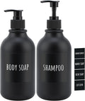 Segbeauty Matte Black Shampoo Dispenser, 500ml Plastic Press Lotion Dispenser by Segbeauty