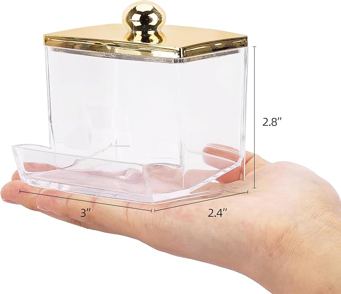 Tbestmax Qtip Holder Dispenser Clear Bathroom Organizer Accessories Decor - Image 2