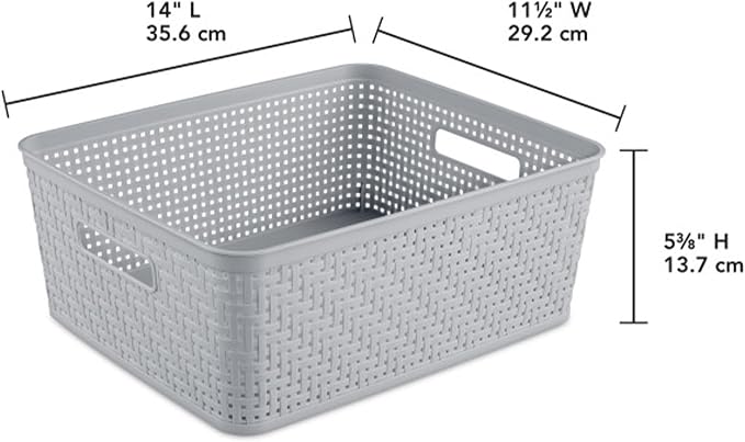 Sterilite 6-Pack Short Basket, Woven Plastic Storage Baskets - Image 3