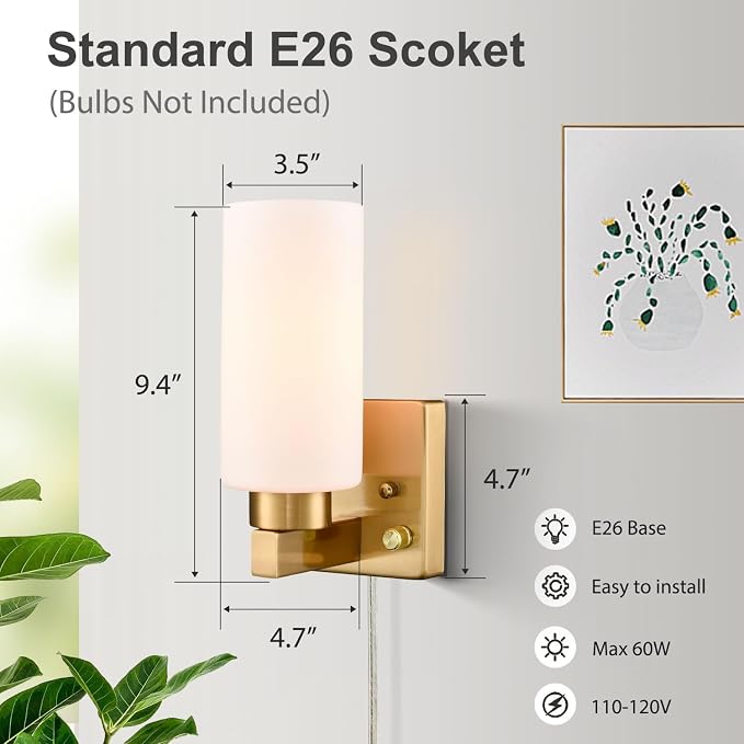 Modern Plug in Wall Sconce - Image 5
