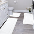 SHACOS White Bathroom Rugs Sets 3 Piece, Soft Fluffy Water Absorbent Bathroom by SHACOS