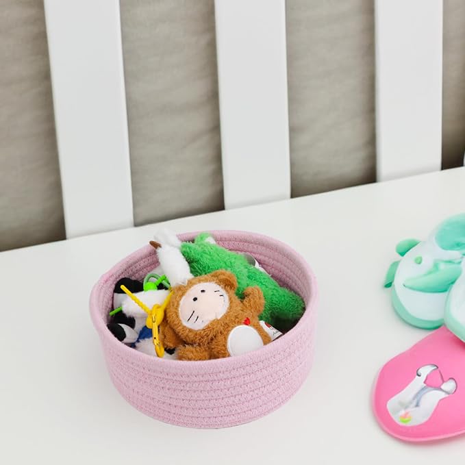 Small Storage Basket, Cotton Rope Small Baskets - Image 2