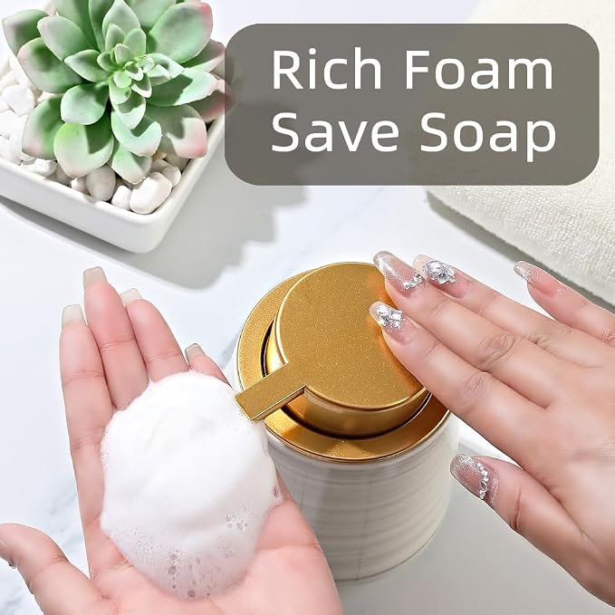 Modern Striped Style Gold Soap Dispenser - Image 2