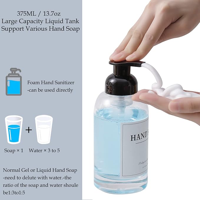 rejomiik Foaming Soap Dispenser Thick Glass Foam - Image 2