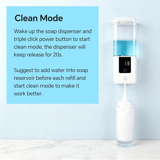 LAOPAO Soap Dispenser, Automatic Soap Dispenser Wall Mount Rechargeable Foaming - Image 6