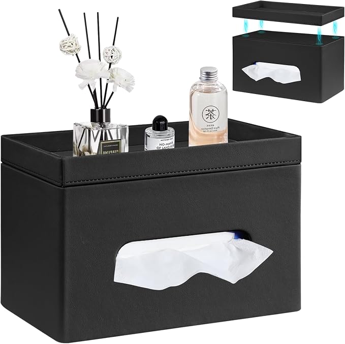 PU Leather Tissue Box Cover Rectangle by YAPISHI