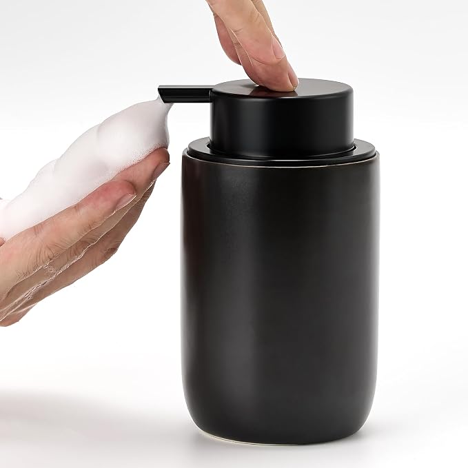 Black Foam Soap Dispenser, Foaming Dispenser by GIRLUFO