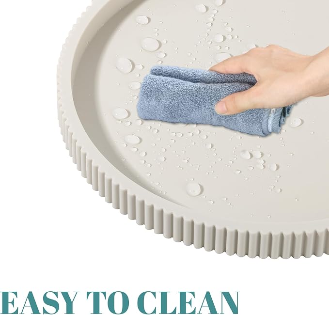 Silicone Bathroom Tray Round Kitchen Counter Organizer Decorative Vanity - Image 4