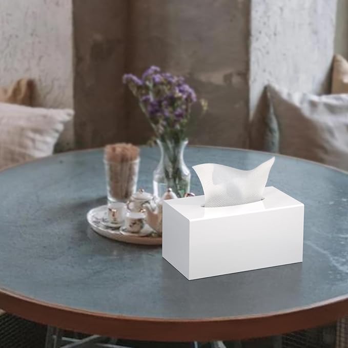 Tissue Box Cover, PITBVO Acrylic Tissue Box Holder Rectangle Upgrade Size - Image 2