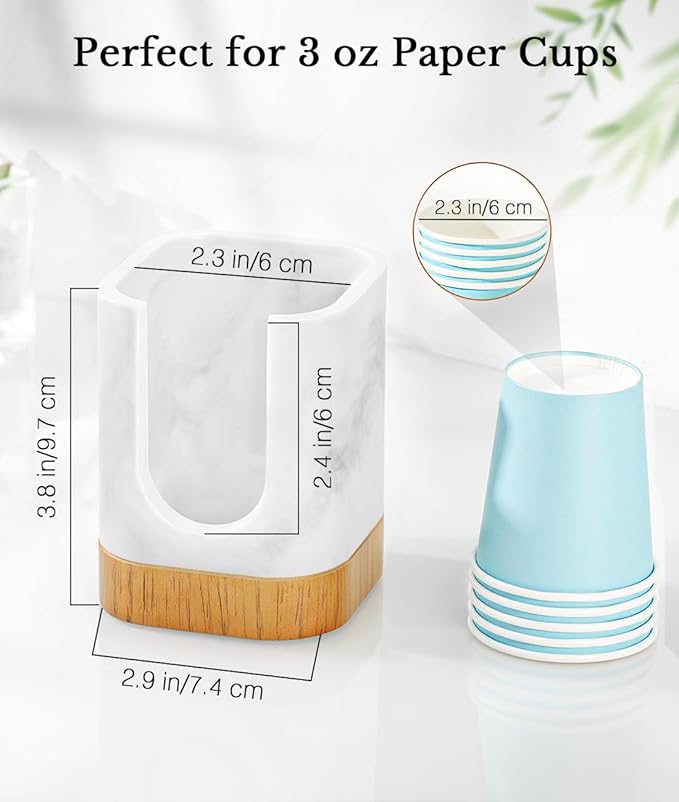 Luxspire Bathroom Cup Dispenser, Dixie Cup Holder 3-5oz, Disposable Paper Cup - Image 5