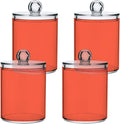 Tomato Red Qtip Holder Organizer Dispenser Cotton Swabs Cans Plastic Jars by SHJI