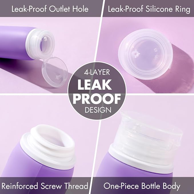 Muslish 21 Pack Travel Bottles for Toiletries, Leak-Proof TSA Compliant - Image 4