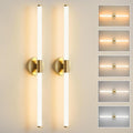 Glod Wall Sconces Set of 2 Hardwired, Dimmable 5CCT LED Bathroom Light Fixtures by Gednbo